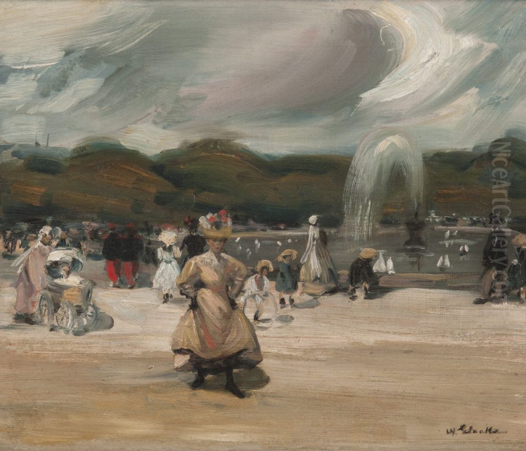 In the Luxembourg Oil Painting by William James Glackens