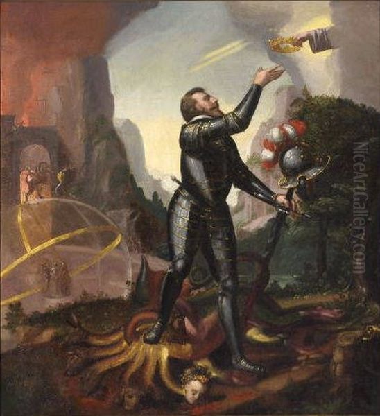 Glorifizierung Philipps II. von Spanien. ) Oil Painting by unknown