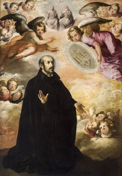Glorificacion de San Ignacio de Loyola Oil Painting by Francisco Herrera The Elder