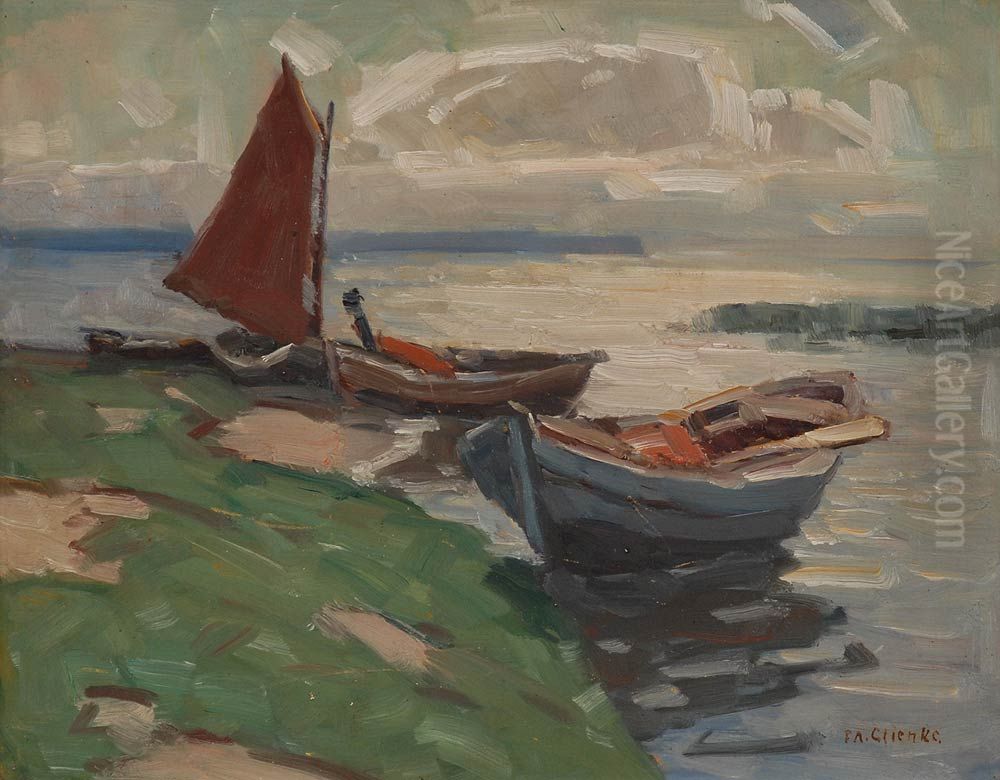Am Saaler Bodden Oil Painting by Ferdinand August Glienke