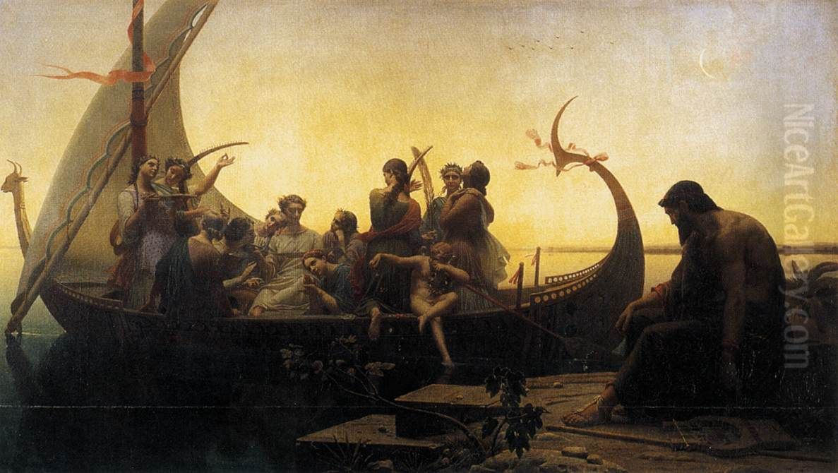 Evening Oil Painting by Marc-Charles-Gabriel Gleyre