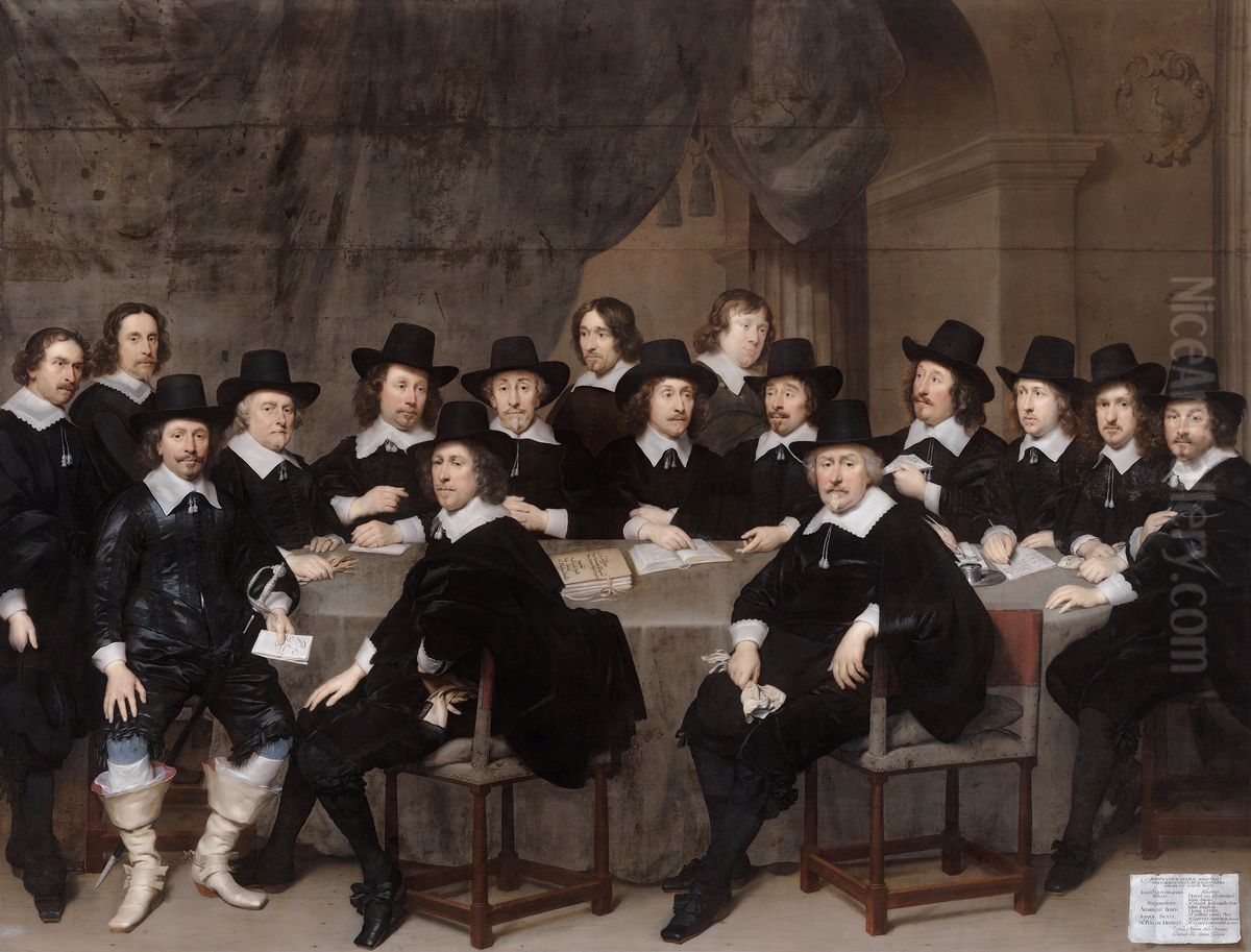 The municipality of The Hague in 1646 Oil Painting by Cornelis Janssens van Ceulen
