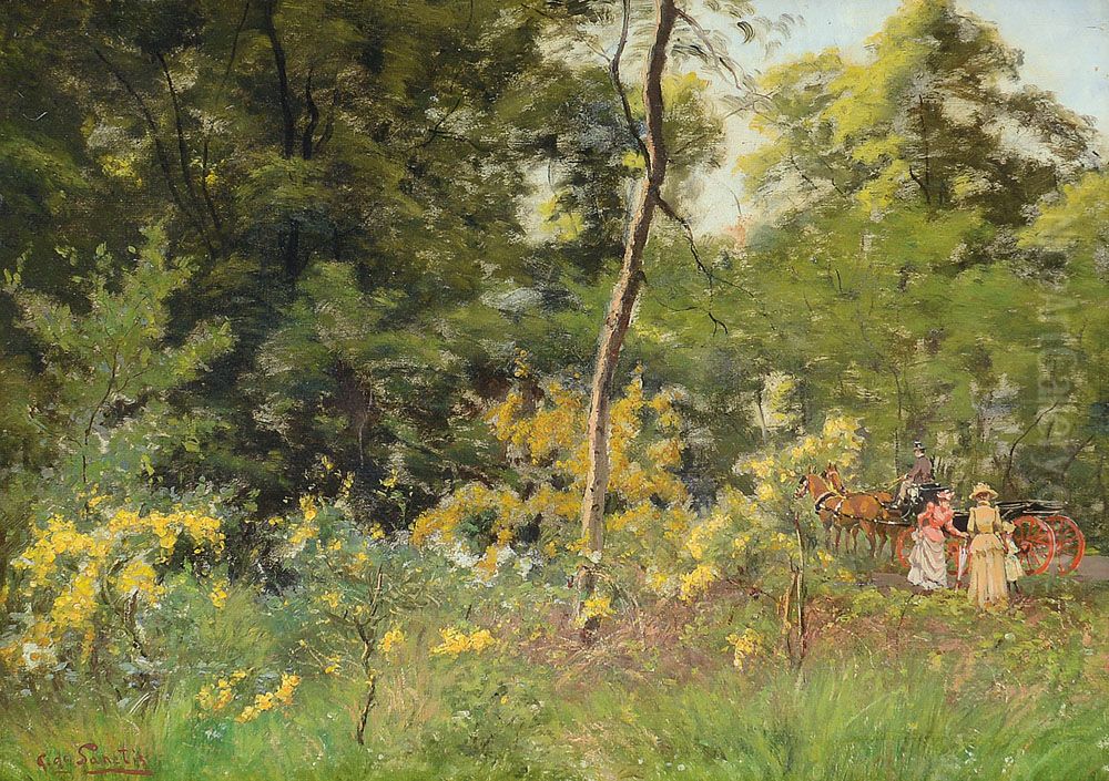 At the Edge of the Forest Oil Painting by Giuseppe De Sanctis