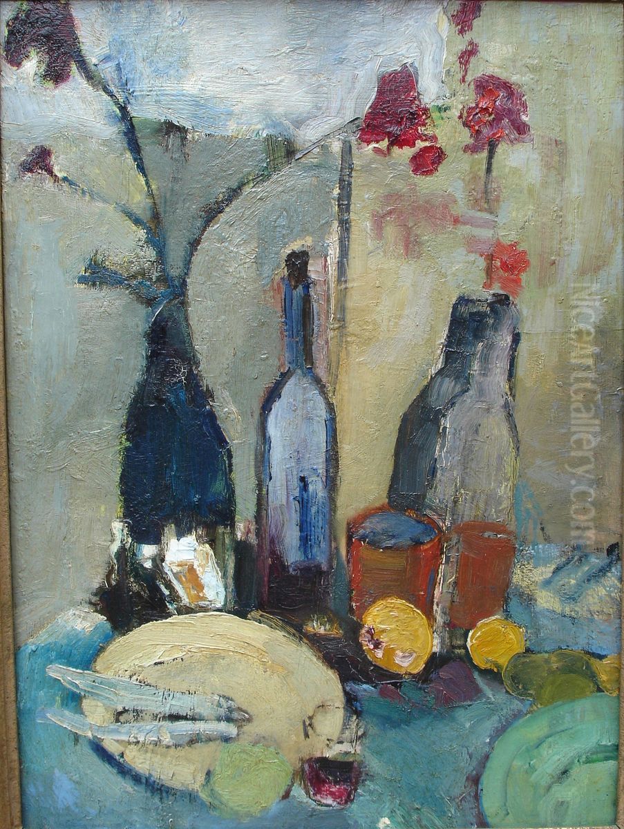 De scheve fles Oil Painting by Patrick Bakker