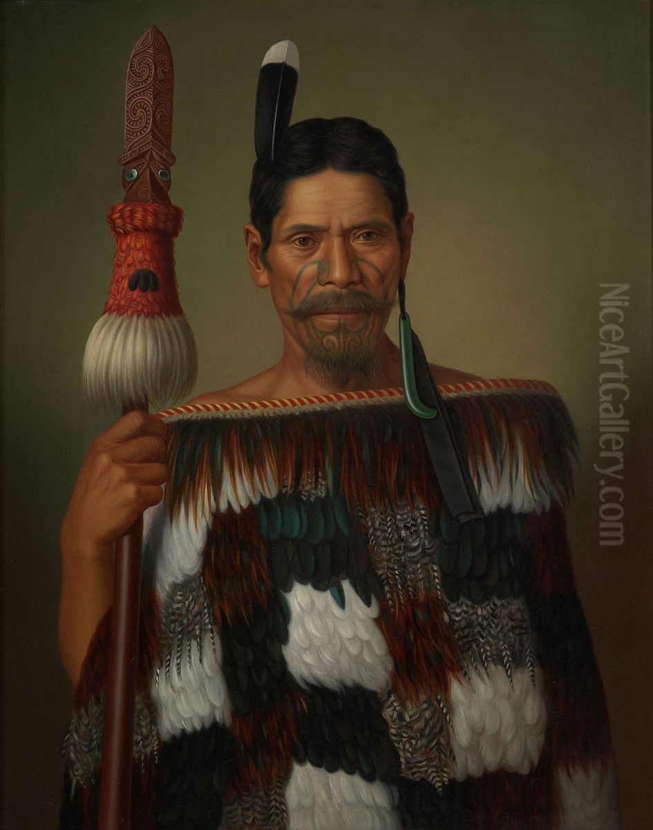 Portrait of Mr Paramena Oil Painting by Gottfried Lindauer