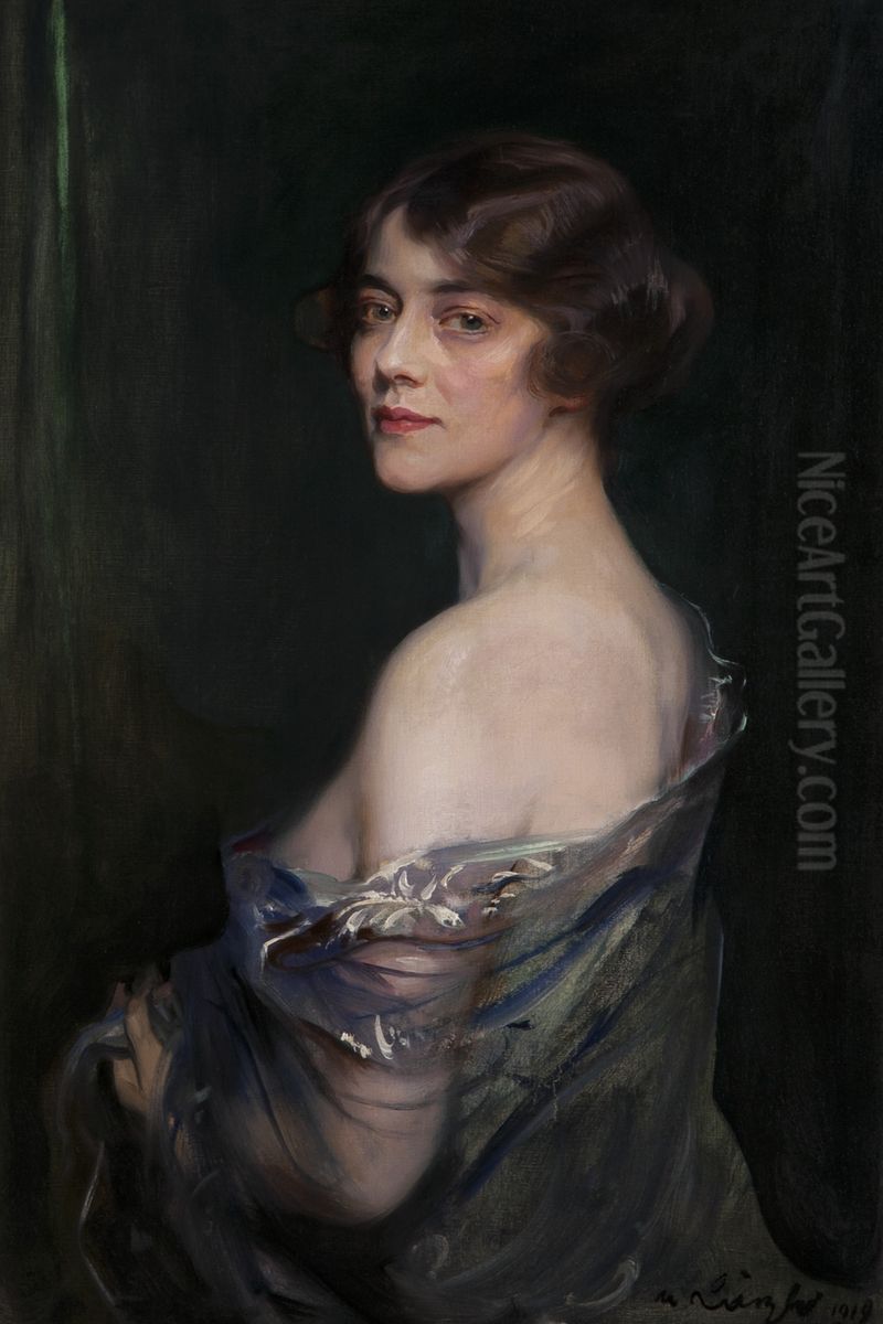 Evelyn, Marchioness of Downshire Oil Painting by Philip de Laszlo