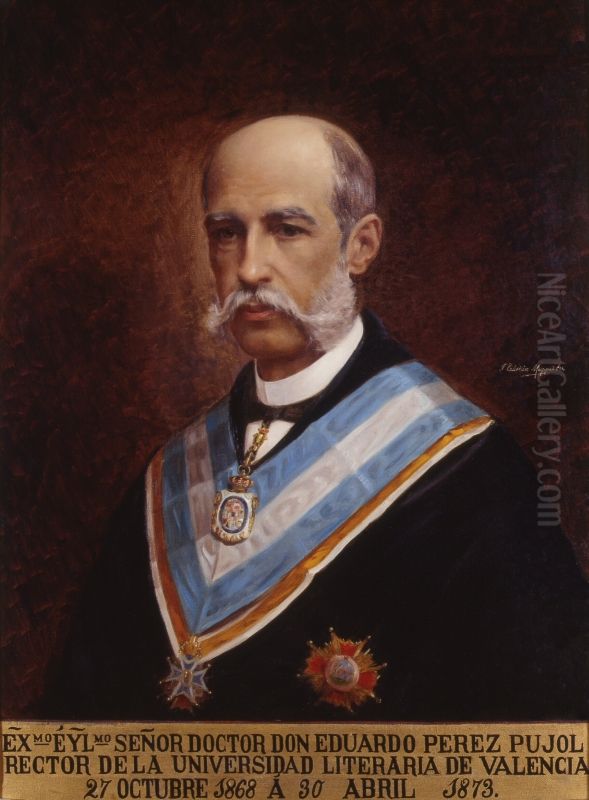 Eduardo Perez Pujol Oil Painting by Julio Cebrian Mezquita
