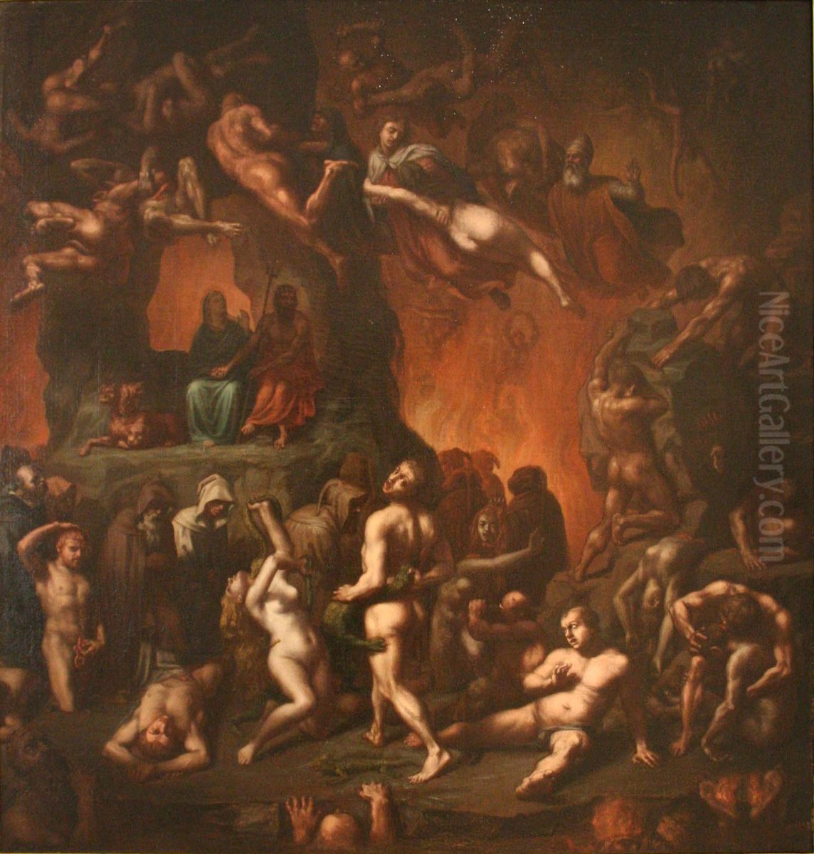 L'enfer de Dante Oil Painting by Paul Chenavard