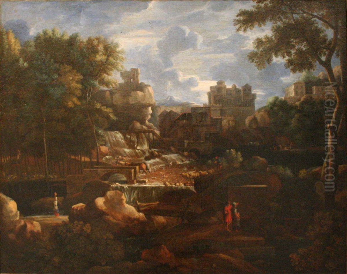 Paysage historique. Oil Painting by Sebastien Bourdon