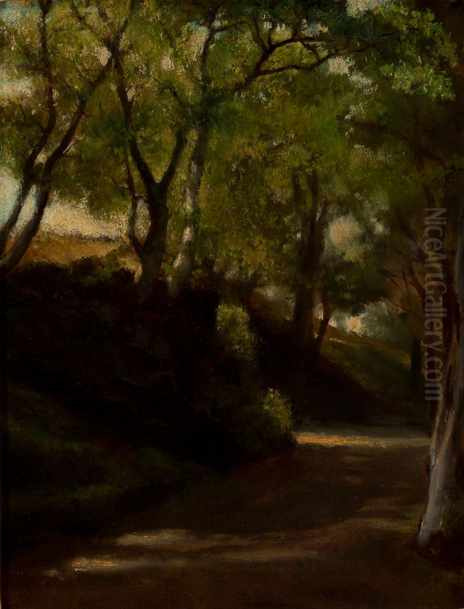 In 'The Glen,' Portsmouth, Rhode Island Oil Painting by John La Farge