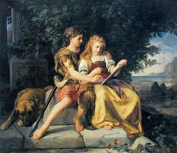 Idylle Oil Painting by Albert Tschautsch