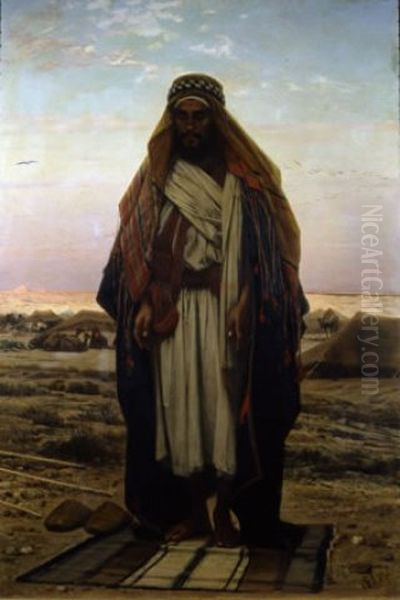 Prayer in the desert Oil Painting by Stefano Ussi