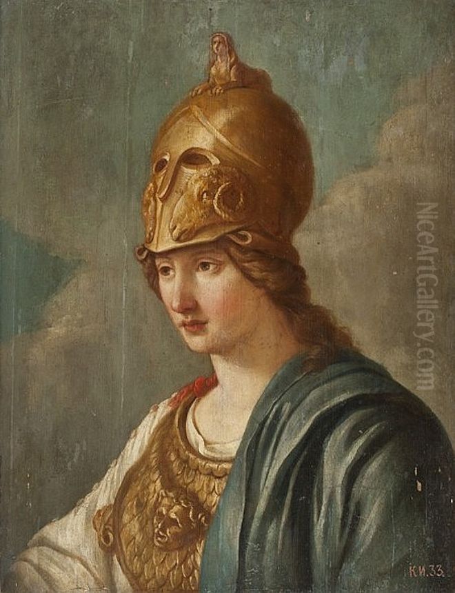 Minerva Oil Painting by Joseph-Marie Vien