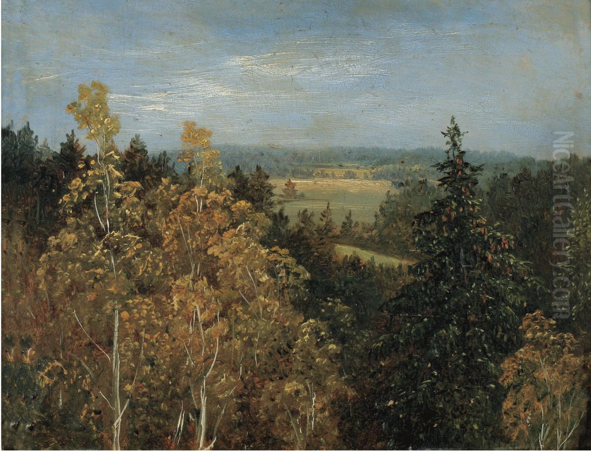 Blick uber eine Waldlandschaft Oil Painting by Carl Gustav Carus