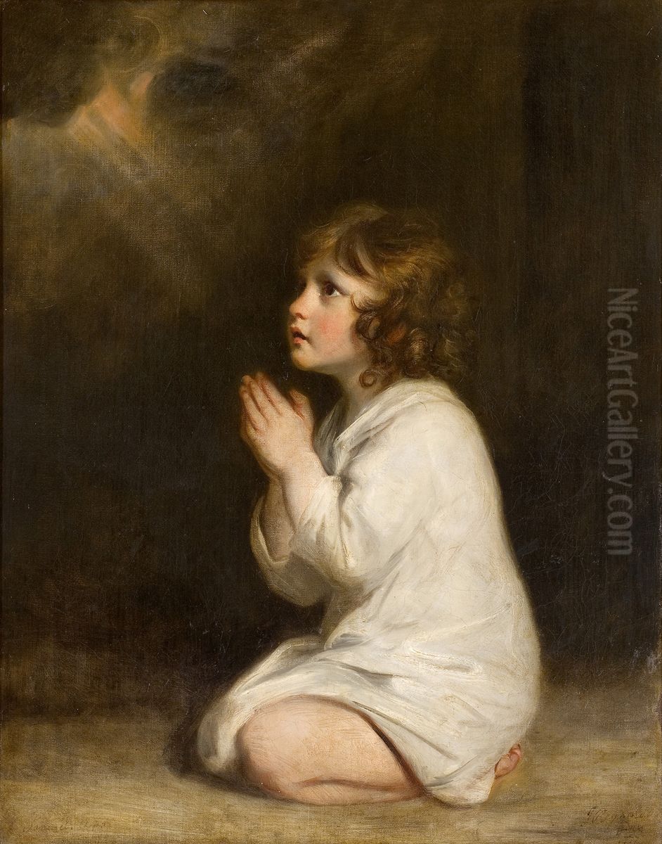 The Infant Samuel Oil Painting by Of Sir Joshua Reynolds