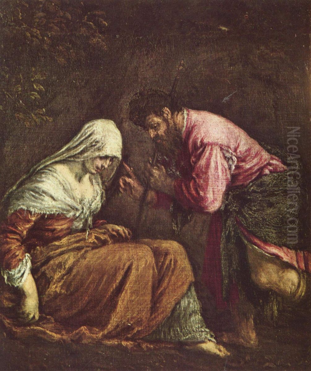 Judas und Thamar Oil Painting by Jacopo Bassano