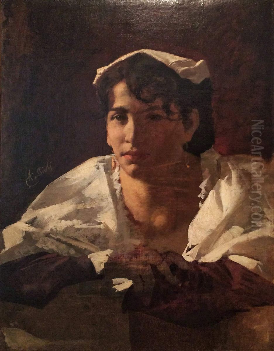 Ciociara Oil Painting by Amos Cassioli