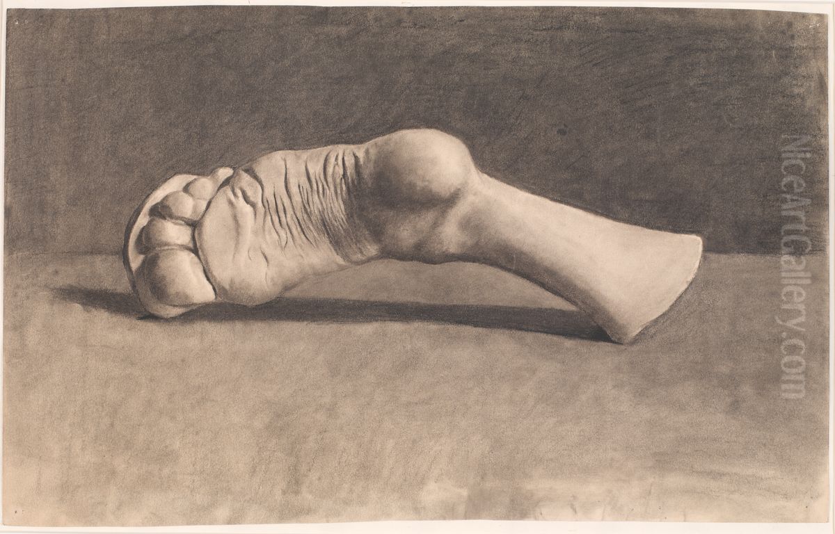 Drawing after plaster, A foot Oil Painting by Joakim Skovgaard