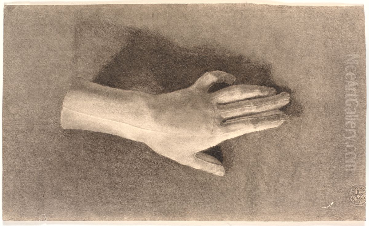 Study of plaster hand Oil Painting by Joakim Skovgaard