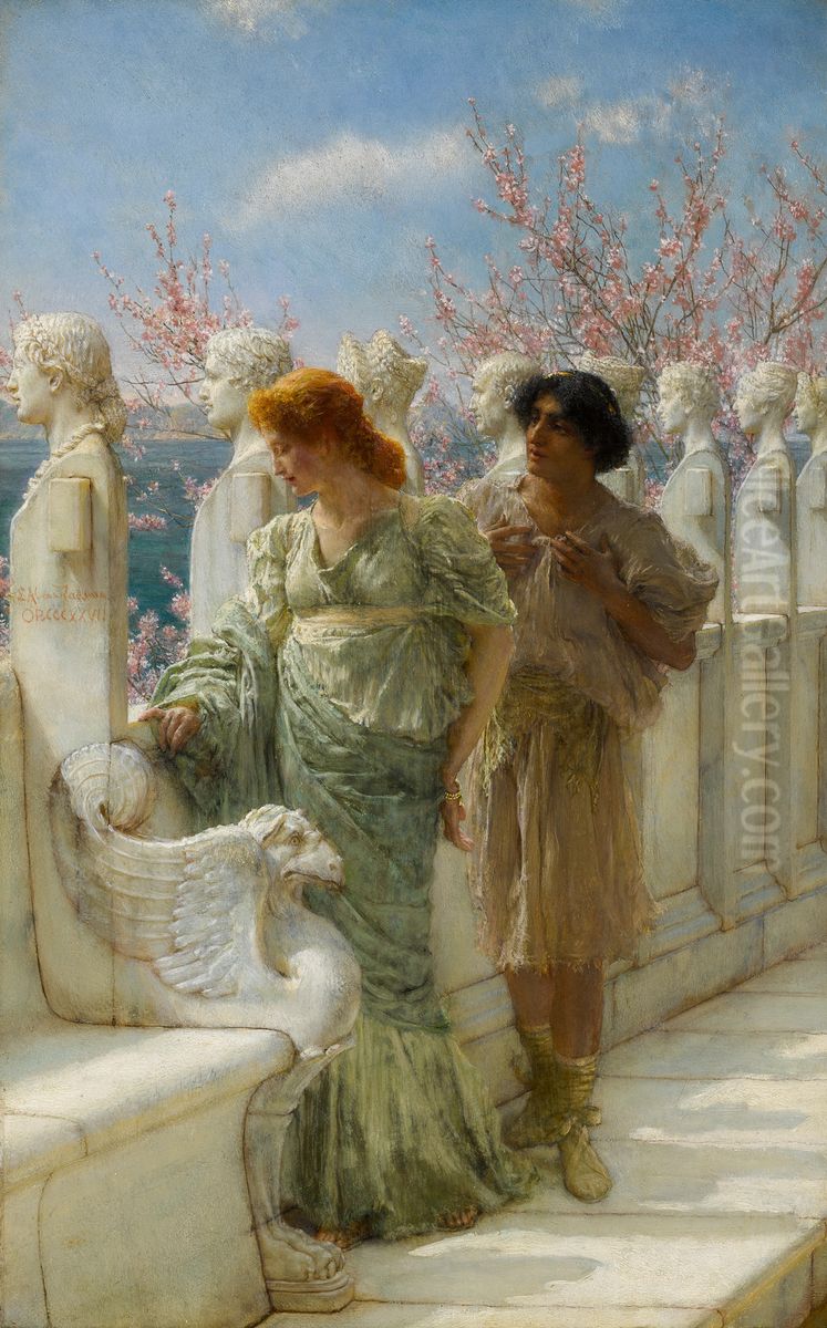 Past and present generations Oil Painting by Lawrence Alma-Tadema