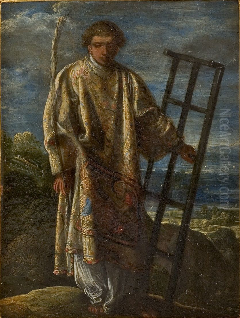 Saint Laurent Oil Painting by Adam Elsheimer