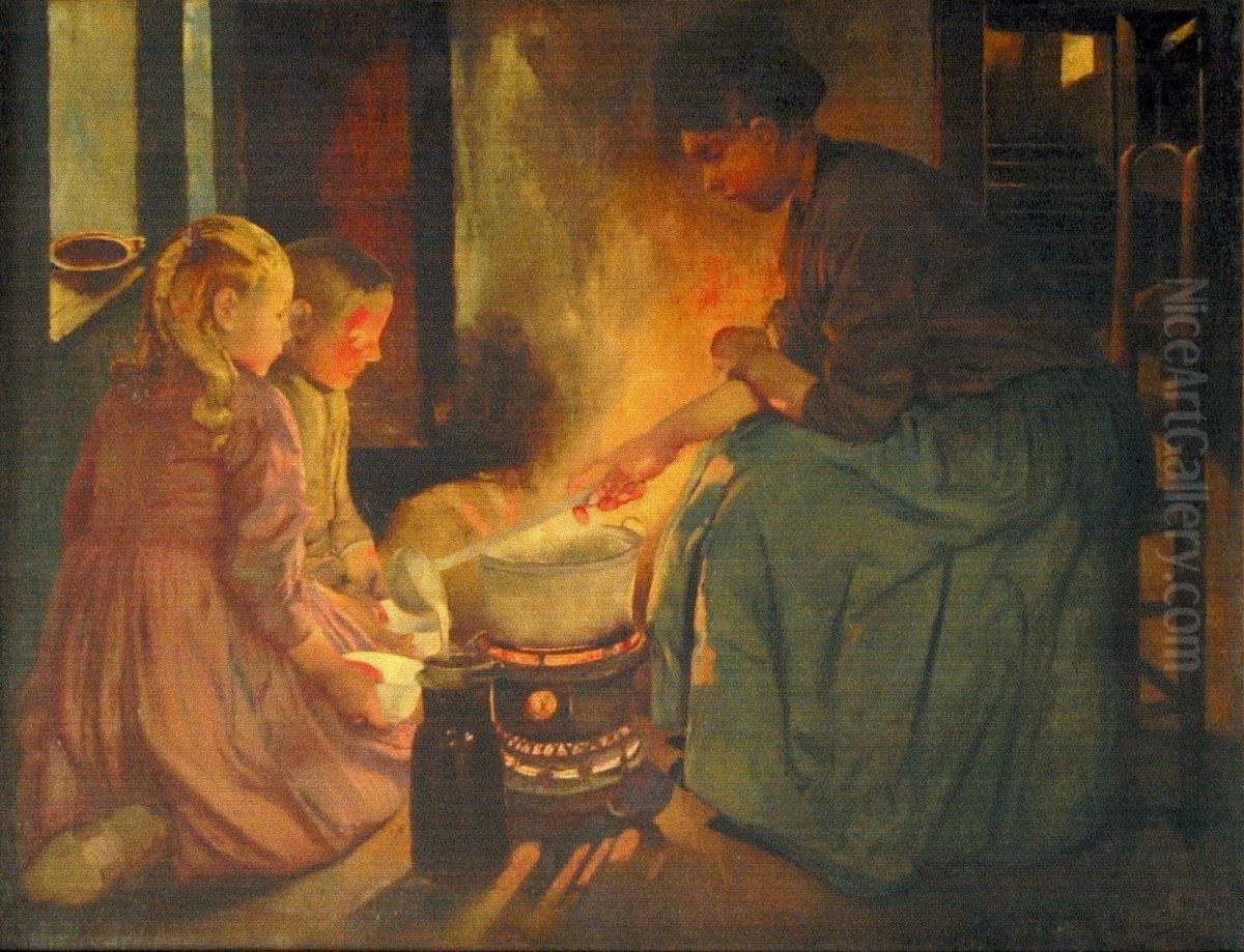 The Soup Oil Painting by Leon Frederic