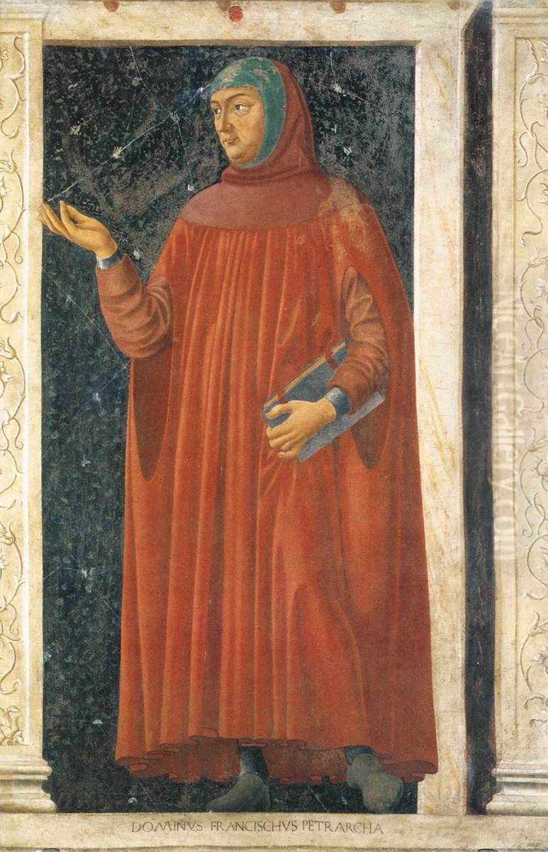 Famous Persons: Francesco Petrarca Oil Painting by Andrea Del Castagno