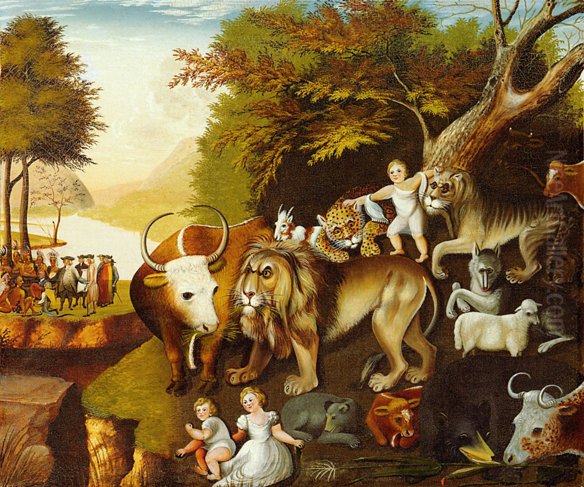 The Peaceable Kingdom Oil Painting by Edward Hicks