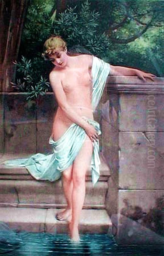 Im Bade Oil Painting by Paul Thumann