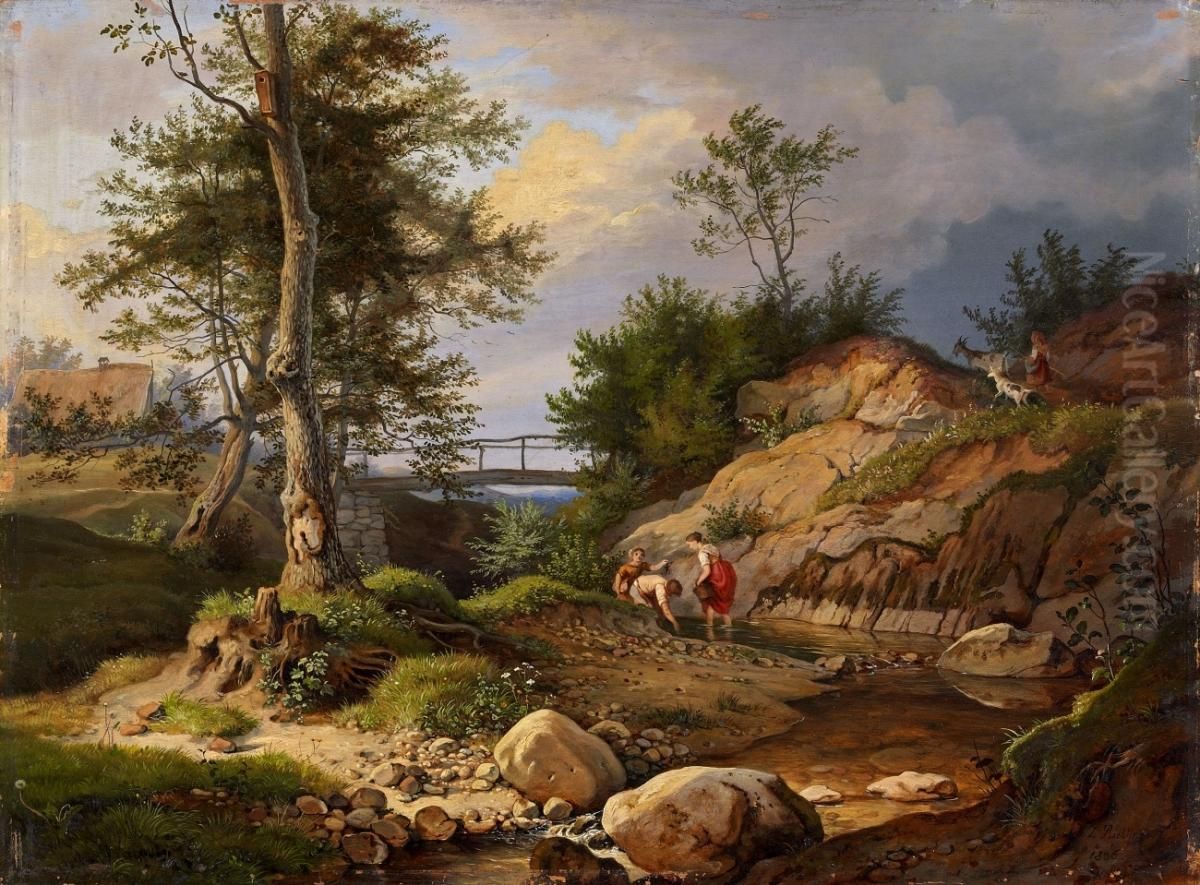 Gewitterstimmung Oil Painting by Ludwig Richter