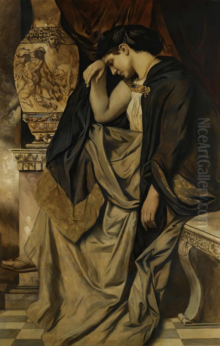 Medea an der Urne Oil Painting by Anselm Friedrich Feuerbach