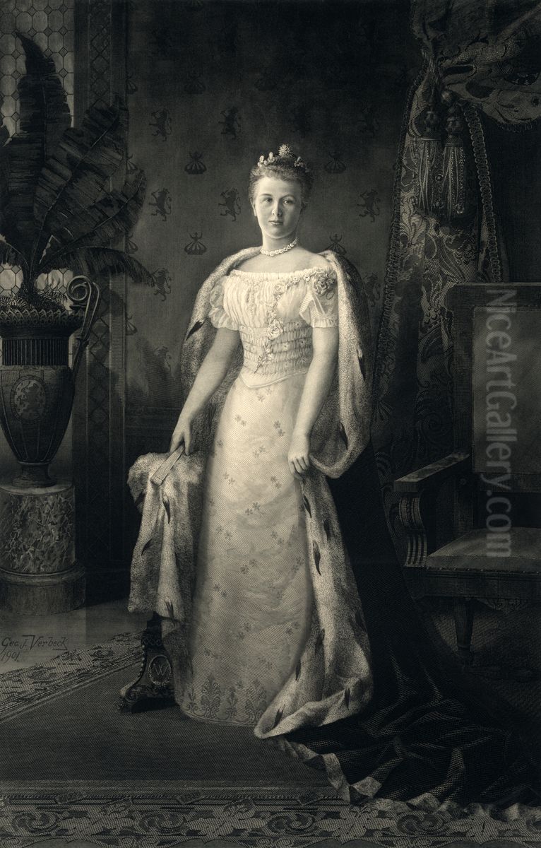 Portrait ofQueen Wilhelmina of the Netherlands(1880-1962) Oil Painting by Therese Schwartze