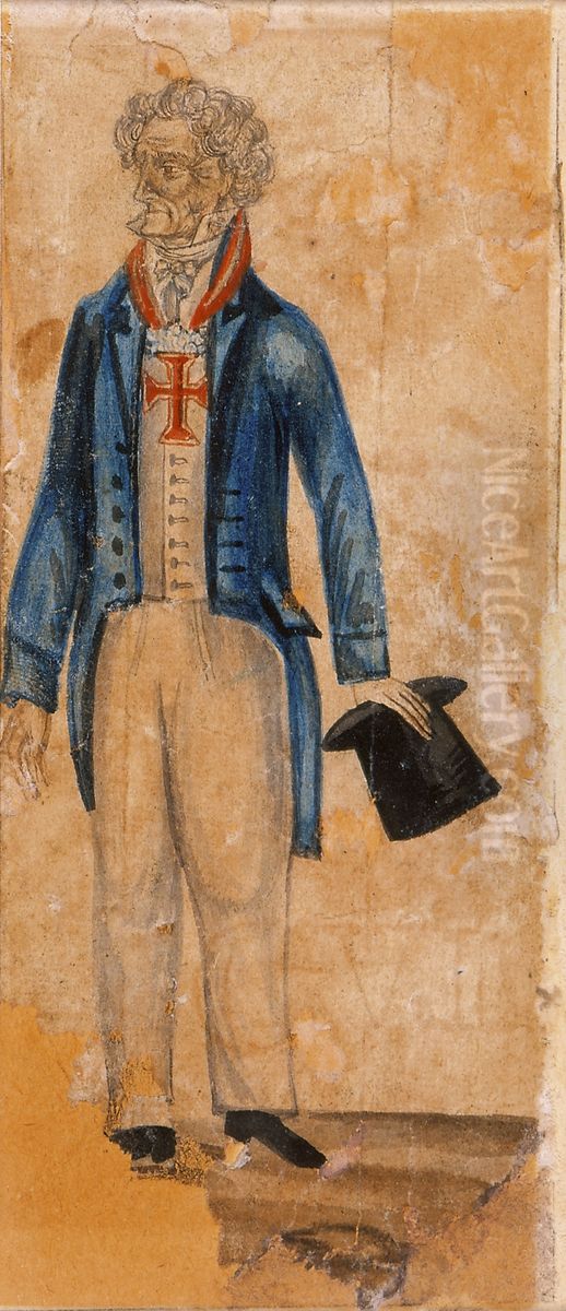 Homem com a Ordem de Cristo Oil Painting by Miguelzinho Dutra