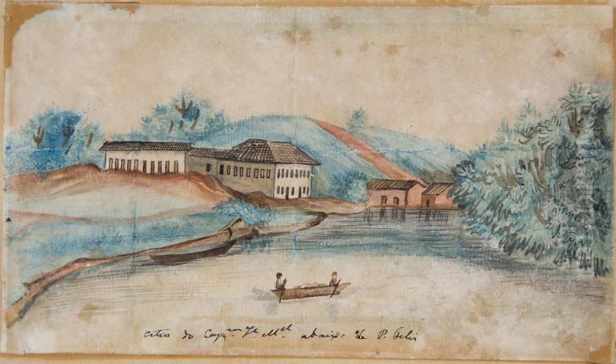 Sitio do Capitao Jose Manuel, abaixo de Porto Feliz (as margens do Tiete) Oil Painting by Miguelzinho Dutra