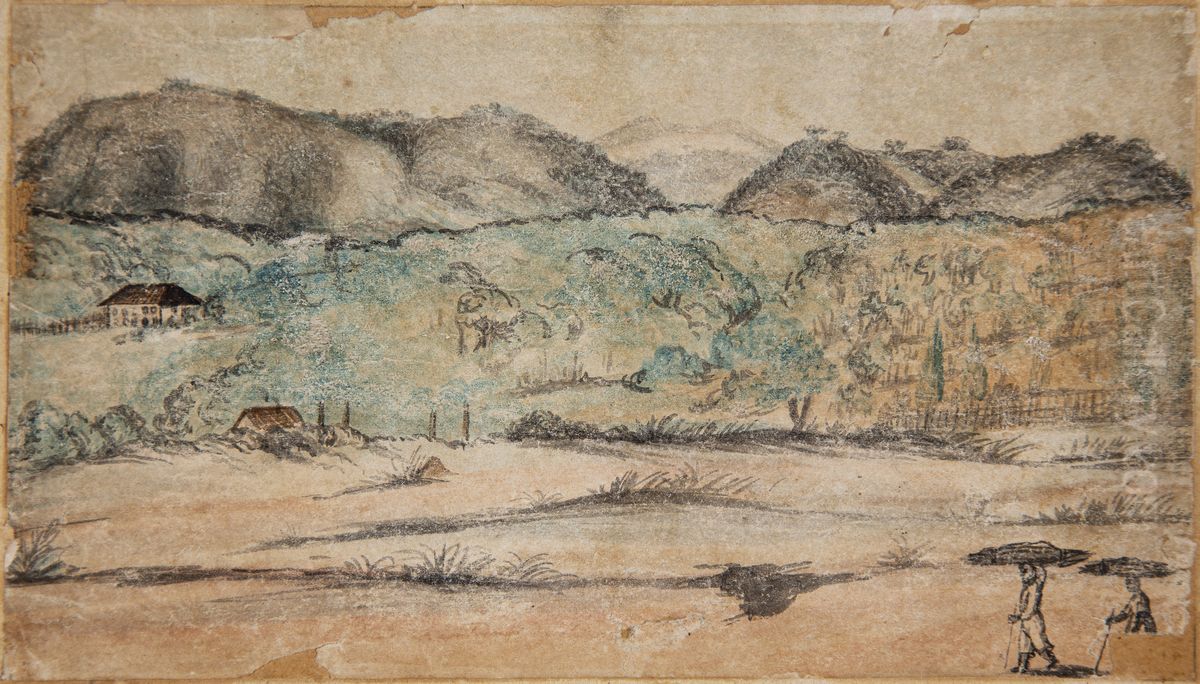 Vista dos arredores de Itu Oil Painting by Miguelzinho Dutra