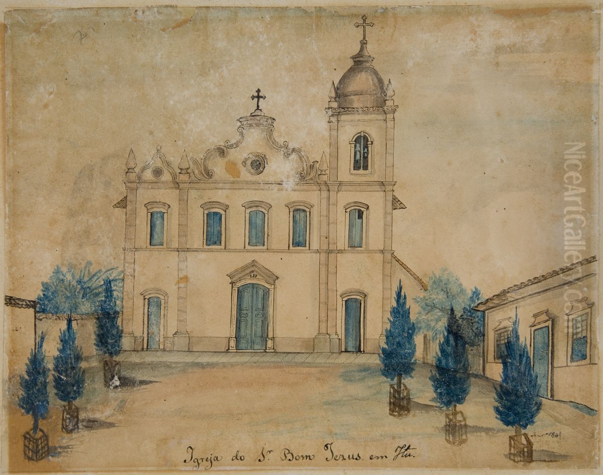 Igreja do Senhor Bom Jesus - Itu Oil Painting by Miguelzinho Dutra