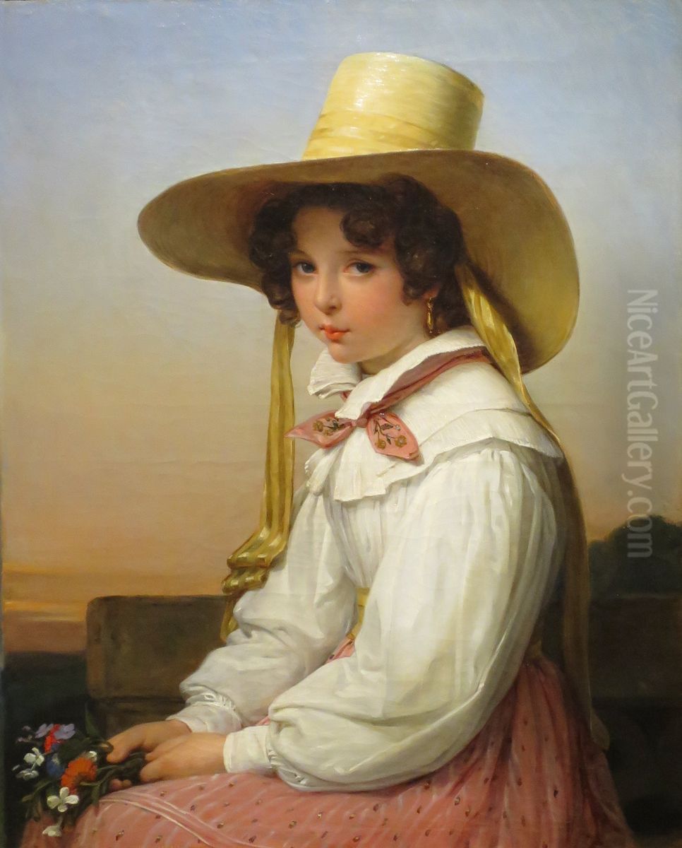 Portrait de Nency Destouches Oil Painting by Auguste Vinchon