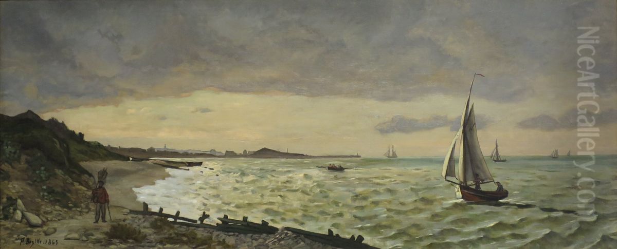 Marine a Sainte-Adresse Oil Painting by Frederic Bazille
