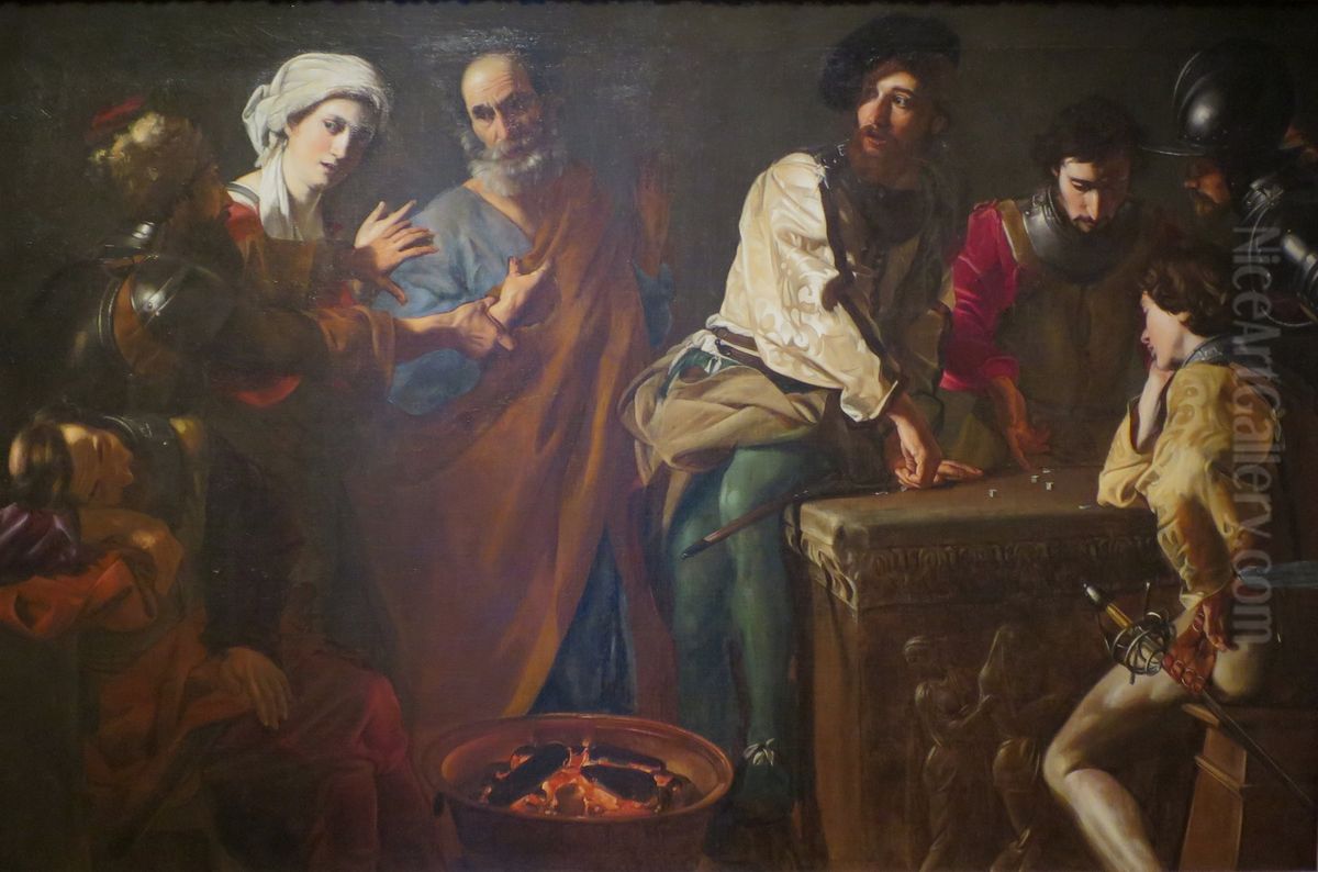 The Denial of St. Peter Oil Painting by Nicolas Tournier