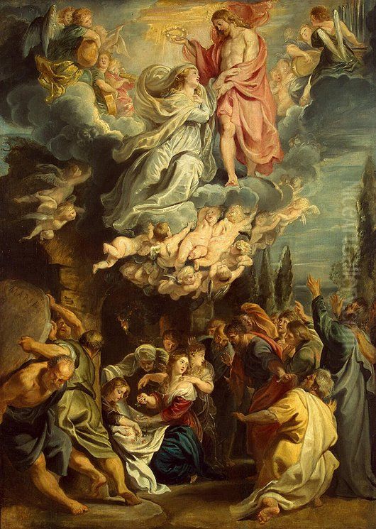 Assumption and Coronation of the Virgin Oil Painting by (studio of) Rubens, Peter Paul