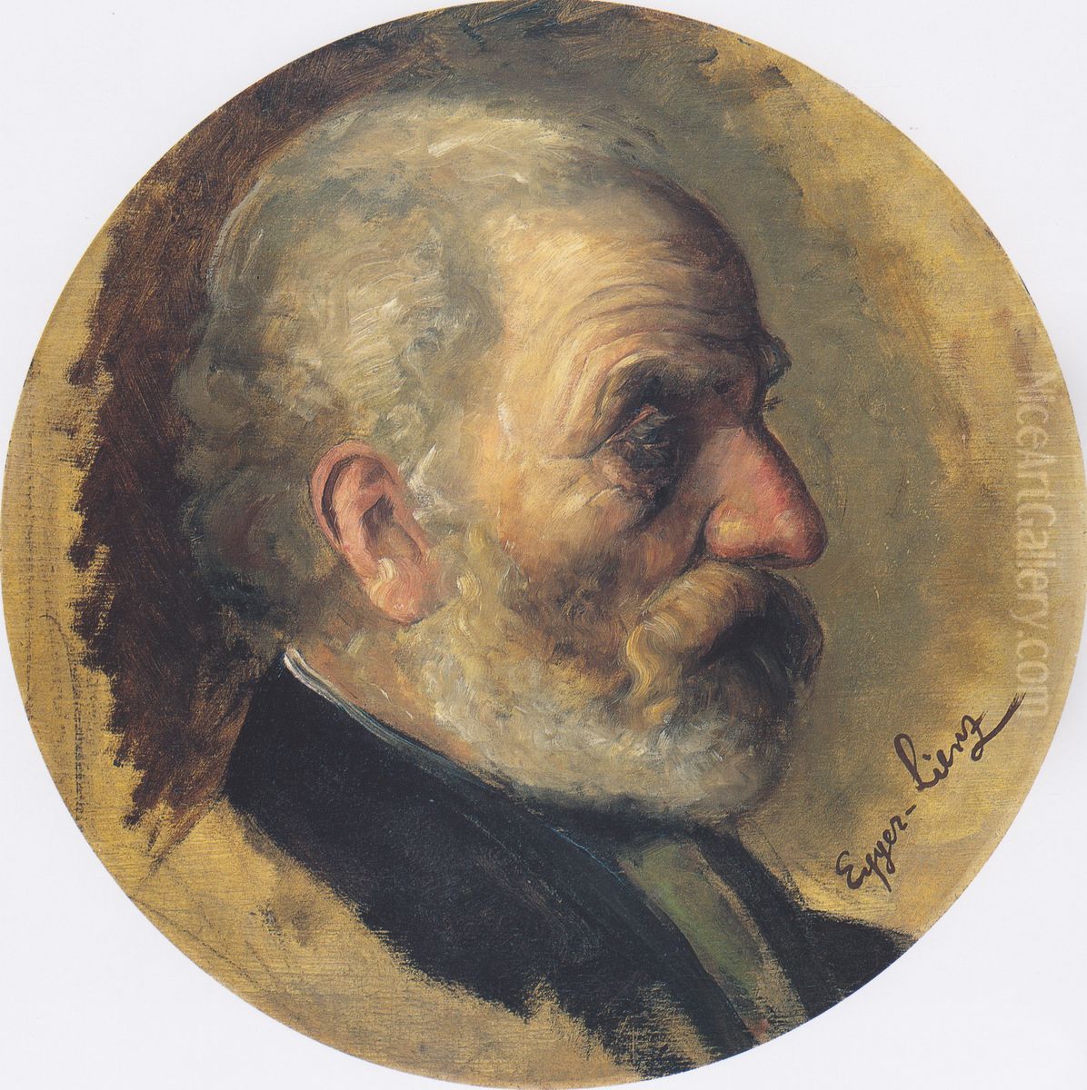 Mannerkopf Oil Painting by Albin Egger-Lienz