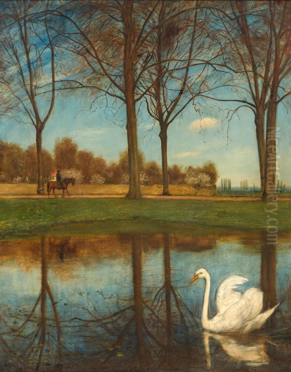 Der Schwan Oil Painting by Hans Thoma