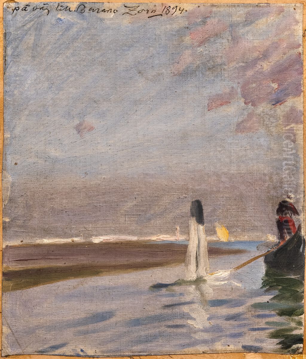 Pa vag till Burano Oil Painting by Anders Zorn