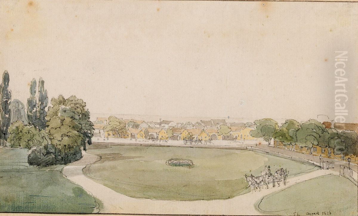 The Upper Garden of Godollo Castle Oil Painting by Thomas Ender