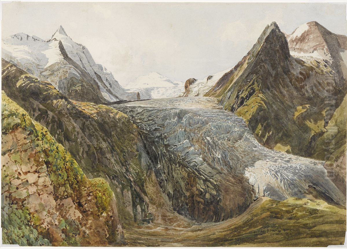 Der Grossglockner mit der Pasterze Oil Painting by Thomas Ender
