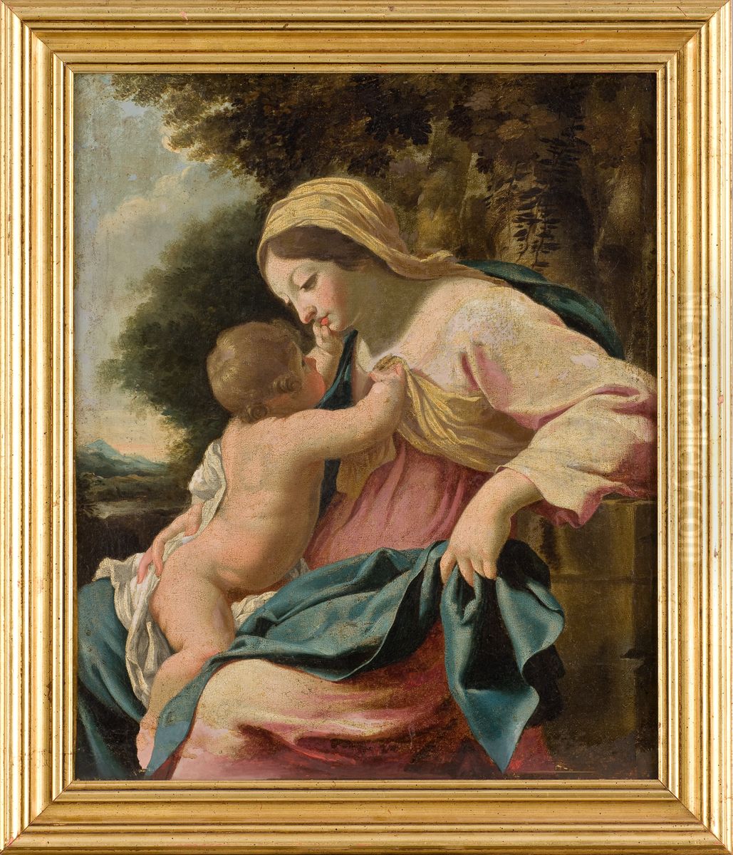 La Vierge et l'Enfant Oil Painting by Simon Vouet
