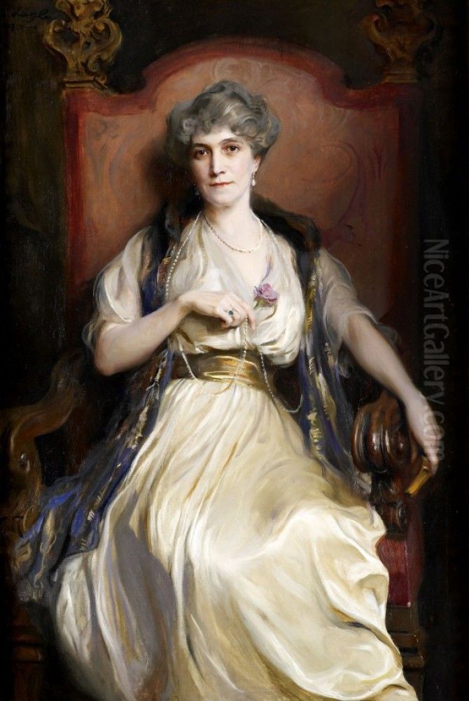 Mrs Beatrice Sanderson Oil Painting by Philip de Laszlo