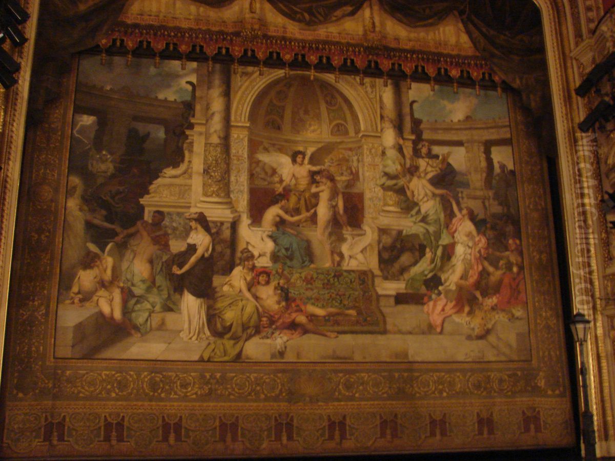 Curtain of the Theater Juliusz Slowacki in Krakow Oil Painting by Henryk Siemiradzki