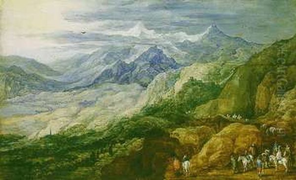 Hochgebirgslandschaft Oil Painting by Joos de Momper the Younger