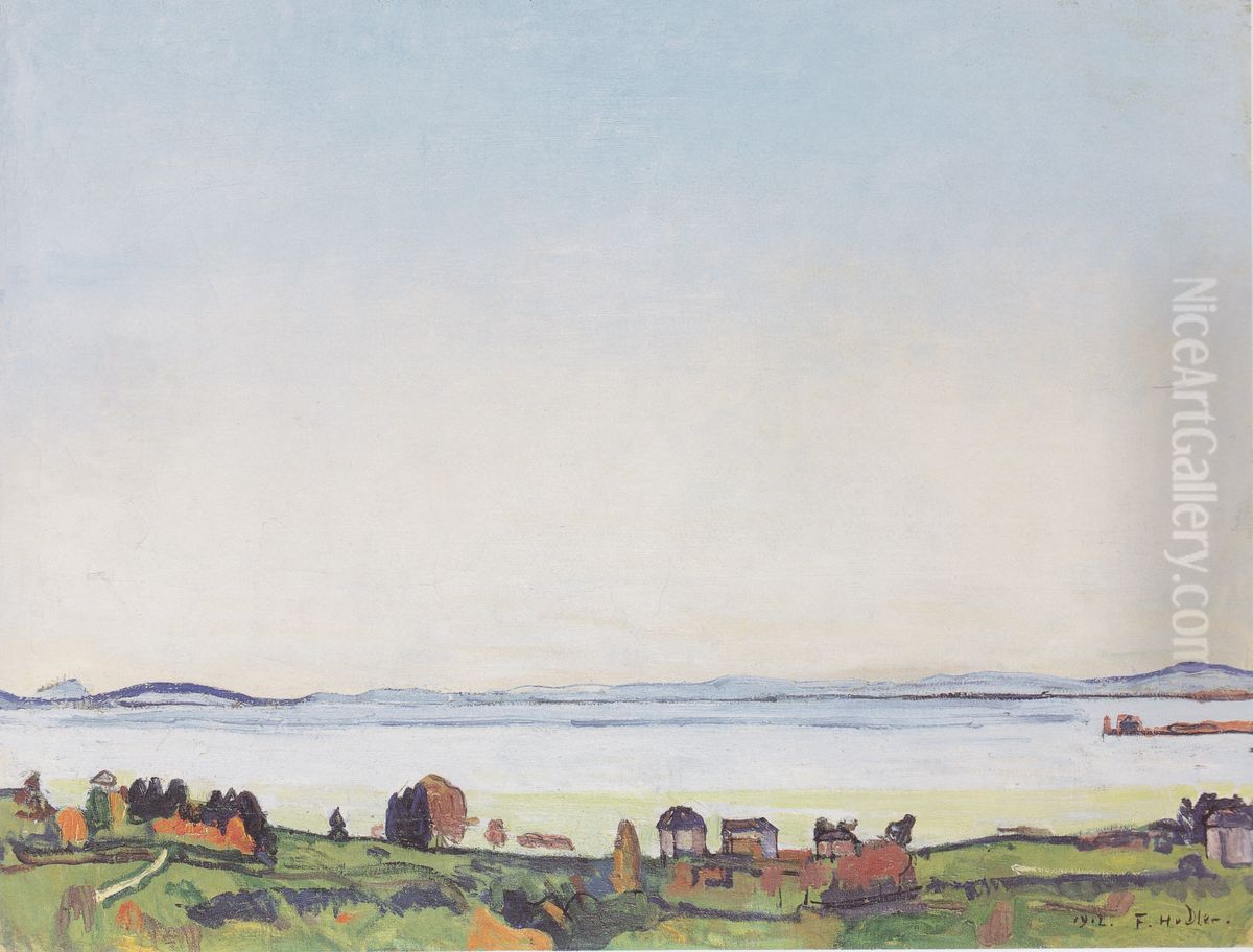 Der Genfersee von Lausanne aus Oil Painting by Ferdinand Hodler